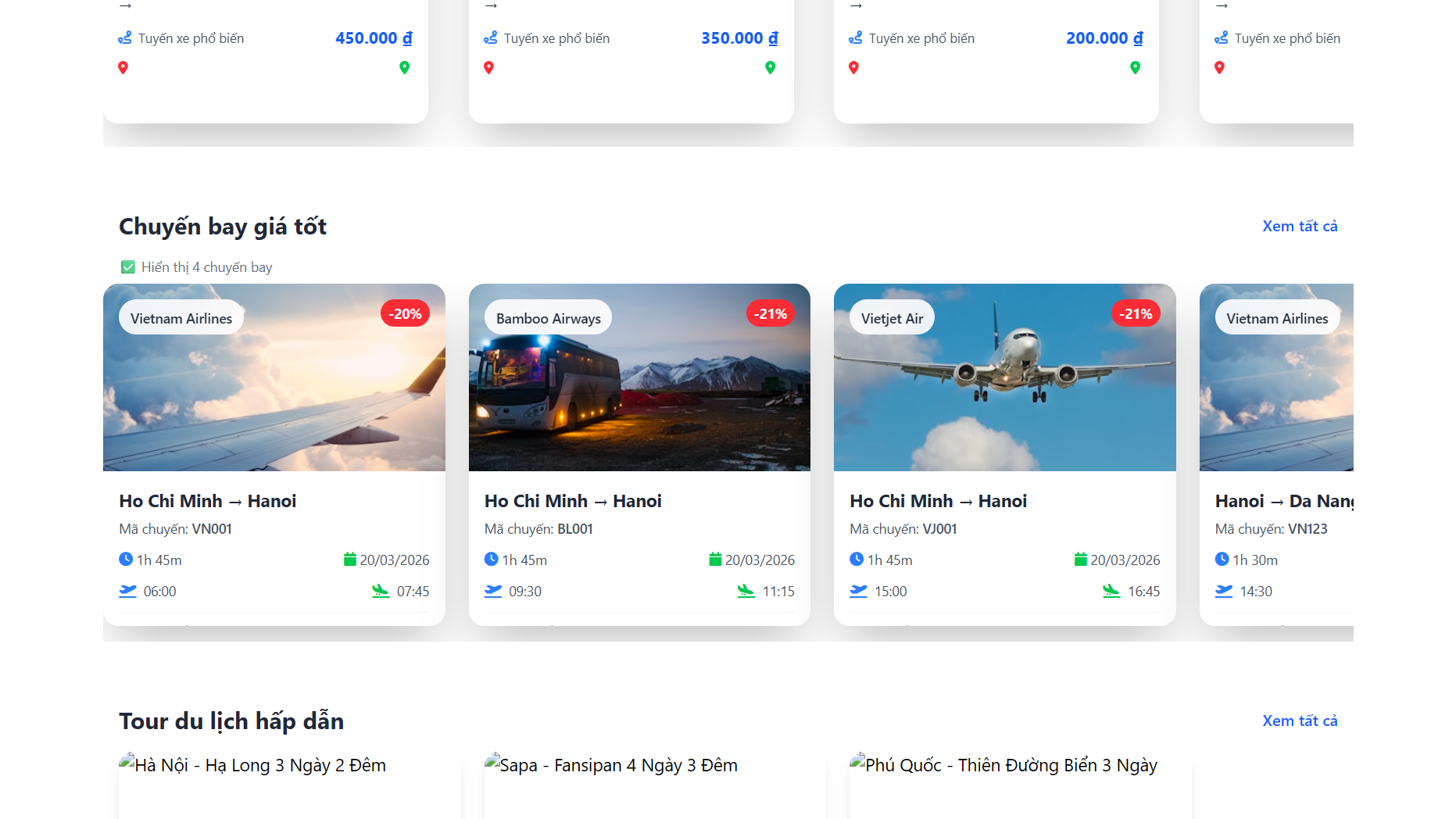 Voyago — Nền tảng Đặt vé & Tour Du lịch